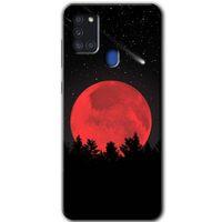 Samsung Galaxy A21s HD Baskılı Kılıf + 9D Tam Ekran Koruyucu - Kanlı Ay