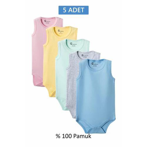 Çok Renkli Askılı Body Zıbın 2-7 YAŞ Çocuklar İçin (5 ADET) Alttan Çıtçıtlı Özel Gereksinimli