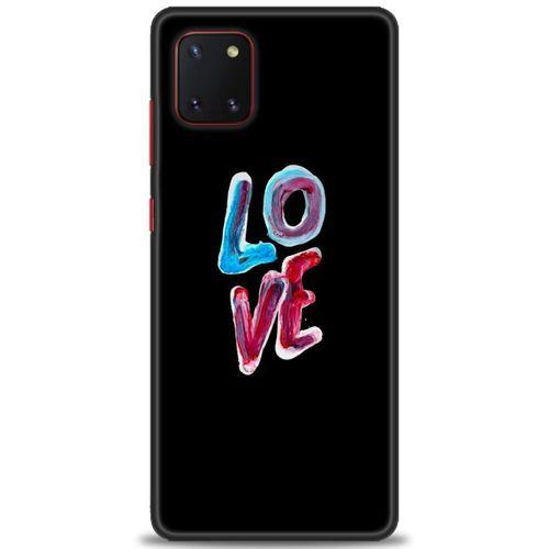 Samsung Galaxy A81 / Note 10 Lite Kılıf HD Baskılı Kılıf - Renkli Love + Tam Ekran Koruyucu