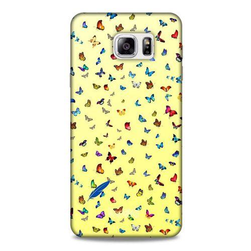 Samsung Galaxy Note 5 Kılıf Kelebek Etkisi (14) Lansman Kılıf Kırmızı Krem