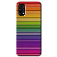 Realme 7 Pro HD Baskılı Kılıf + 9D Tam Ekran Koruyucu - Colorful Lines