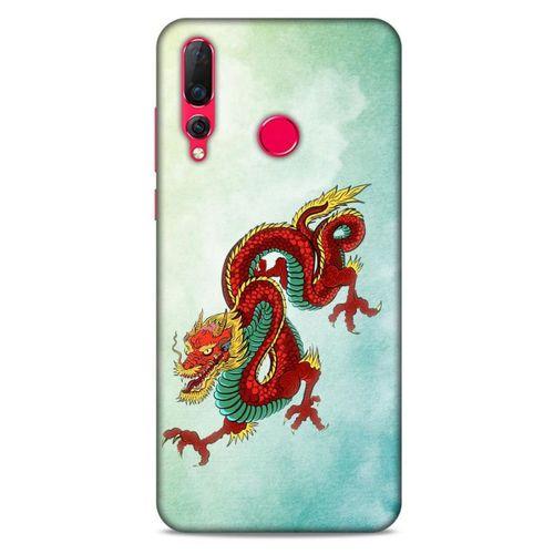Huawei P Smart Z Kılıf Dragons (25) Antişok Kapak Tatoo Sarı Kırmızı Ejderha