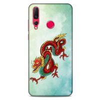 Huawei P Smart Z Kılıf Dragons (25) Antişok Kapak Tatoo Sarı Kırmızı Ejderha