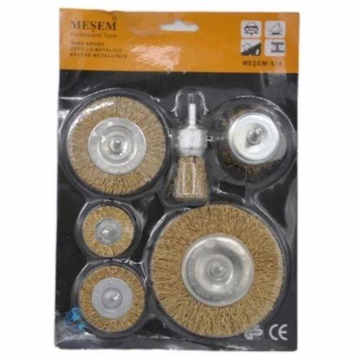 6'lı Pimli Tel Fırça Seti - Pas Yağ Kir Boya Yapışkan Çözücü