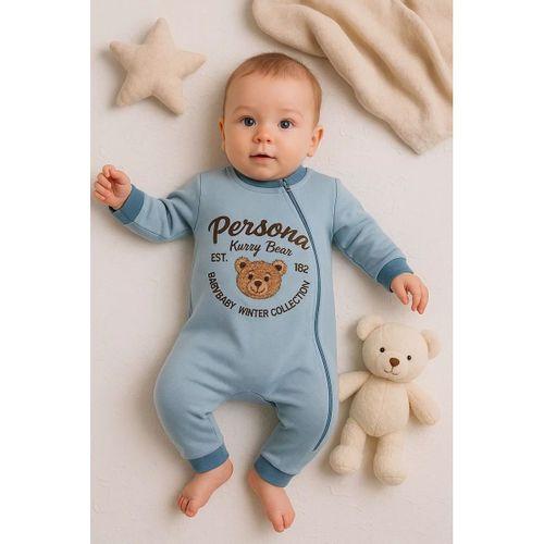 Persona Bear Nakışlı % 100 Pamuk Erkek Bebek Tulum