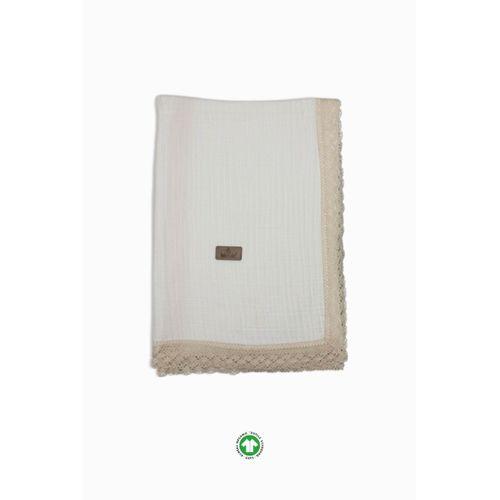 Bistyle Bistyle Organik Müslin 80x90 Fistolu Battaniye 70112 Ekru