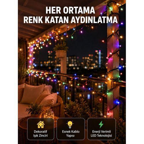 5 Metre Şeffaf Kablo Led Peri Işığı 50 Ampullü Dekoratif Led Yeni Nesil
