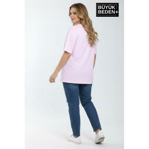 Büyük Beden Kadın Basic Tişört – Pamuklu Düz T-Shirt 3XL-6XL SPR26BTSK510