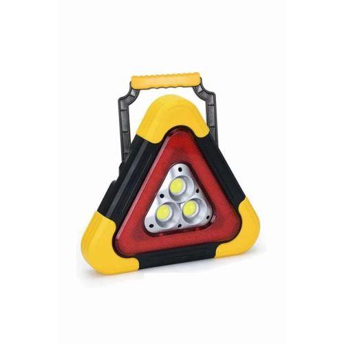 Reflektör Güneş Panelli Solarlı Şarjlı Üçgen Işıklı Trafik Reflektör Fener