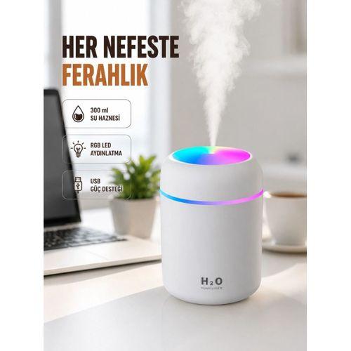 Abs Gövdeli 300ml Usb Nemlendirici – Beyaz, Gri, Pembe Renk