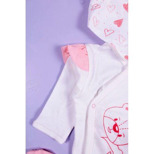 Kalp Desenli 5'li Kız Bebek Hastane Çıkış Seti