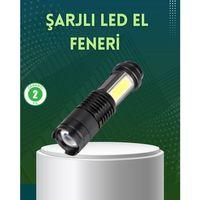4 Modlu Usb Şarjlı Led El Feneri Kamp Ve Outdoor
