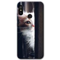 Xiaomi Redmi Note 6 Pro Kılıf HD Desen Baskılı Arka Kapak - Kedi Bakışı