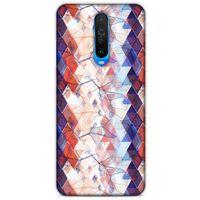 Xiaomi Poco X2 Kılıf Pastel Renkler (3) Kapak Kırmızı Lacivert