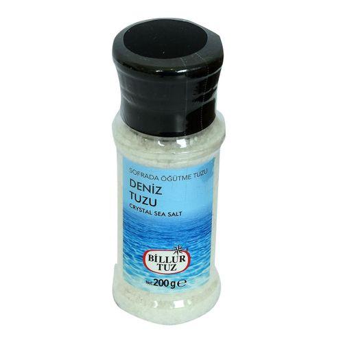 Billur Tuz Sofrada Öğütme Yemeklik Granül Çakıl Deniz Tuzu 200 Gr Değirmenli