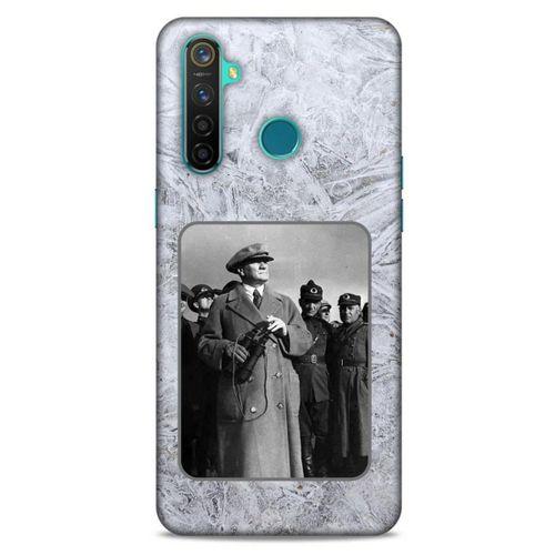 Oppo Realme 5 Pro Kılıf Atatürk (33) Hybrid Kılıf Beyaz Tüyler