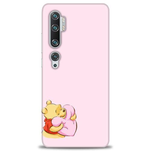 Xiaomi Mi Note 10 Kılıf HD Baskılı Kılıf - Winnie the Pooh Kalpli + Tam Ekran Koruyucu