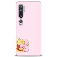 Xiaomi Mi Note 10 Kılıf HD Baskılı Kılıf - Winnie the Pooh Kalpli + Tam Ekran Koruyucu