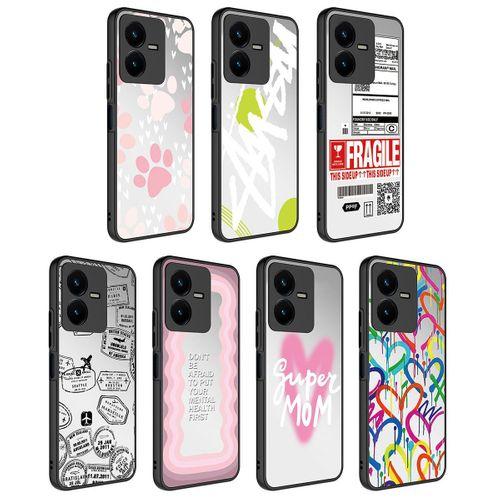 Vivo Y35 Kılıf Aynalı Desenli Kamera Korumalı Parlak Zore Mirror Kapak