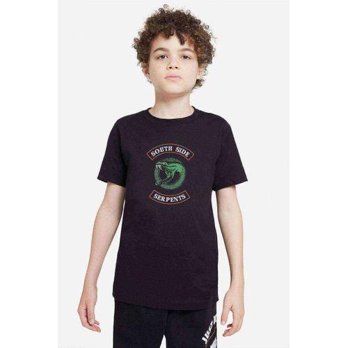 Riverdale South Side Serpents Baskılı Unisex Çocuk Siyah T-shirt