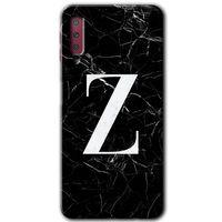 Potkal Hediye Fabrikası Samsung Galaxy A7 2018 Kılıf HD Desen Baskılı Arka Kapak - Siyah Mermer Desenli Z Harfi