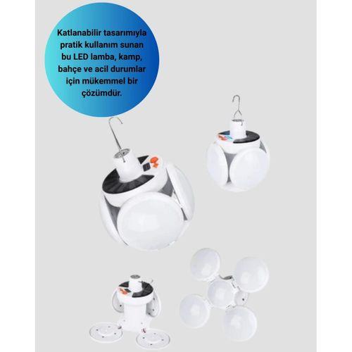 Solar Enerjili Katlanabilir Led Kamp Ve Bahçe Lambası