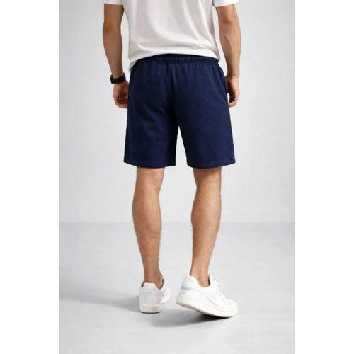 Erkek Otoban Dokuma Şort Beli Lastikli Bağcıklı, Cepli, Rahat Kesim Günlük Yazlık Şort - Lacivert