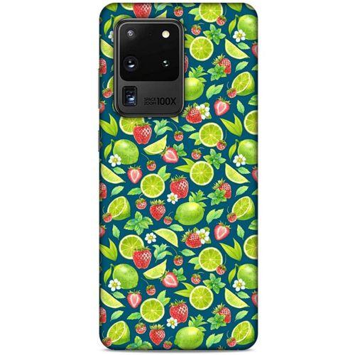 Frutix Çilek Lime 01 Samsung Galaxy S20 Ultra Kılıf Desenli Silikon