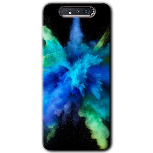 Samsung Galaxy A80 Kılıf Baskılı Kapak - Karışım 1 + 5D Tam Kaplayan Cam