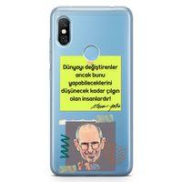 Xiaomi Redmi Note 6 Pro Kılıf Caps Steve Jobs Arka Kapak Koruma Desenli Full Koruyucu