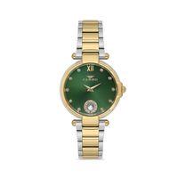 Ferro Quartz Çelik Altın/Gri Yeşil Kadran 33 mm Kadın Kol Saati