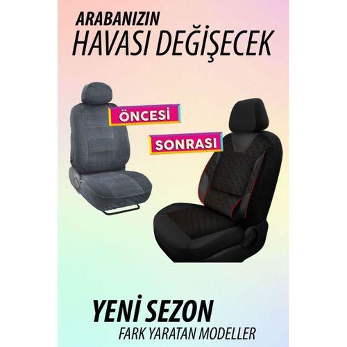 NiCe Shop Nissan Almera Uyumlu Koltuk Kılıfı Genesa Serisi - Kırmızı