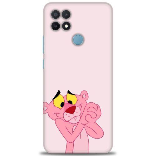 Oppo A15S Kılıf HD Baskılı Kılıf - Pembe Panter + Tam Ekran Koruyucu