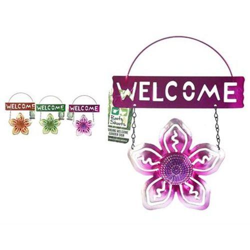 2 Adet Balkon Ve Bahçe Hoşgeldiniz Tabelası Pembe Çiçekli 26X20X0,2Cm  Duvar Süsü Balkon,Bahçe Ve Oda Dekor  Hoşgeldiniz Tablo,Tabela