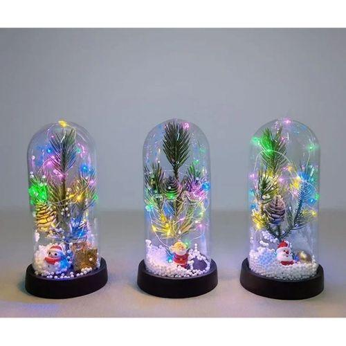 Yılbaşı Temalı Işıklı Dekoratif Cam Fanus Alk5074