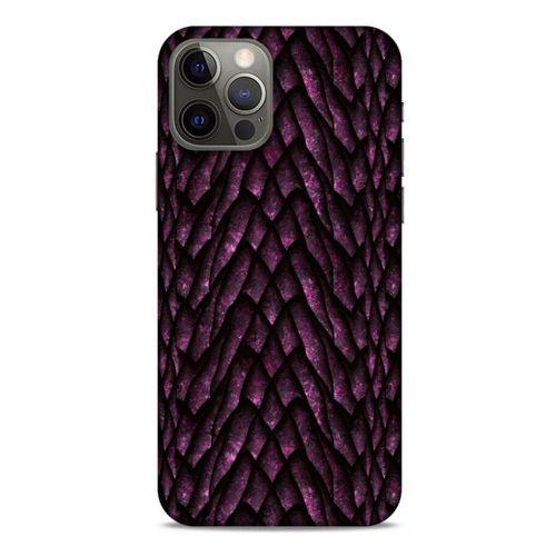 Apple iPhone 12 Pro Kılıf Dragons (7) Telefon Kılıfı Ejderha Skin Bordo