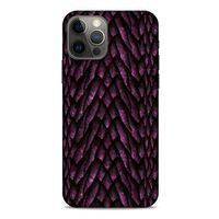 Apple iPhone 12 Pro Kılıf Dragons (7) Telefon Kılıfı Ejderha Skin Bordo