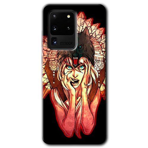 Galaxy S20 Ultra Kılıf HD Desen Baskılı Arka Kapak - Kurt Kız