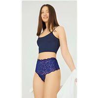 Çapraz Bantlı Dantelli Yüksek Bel Tanga