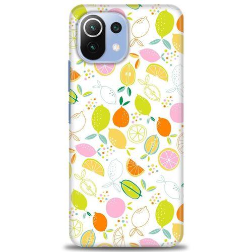 Xiaomi Mi 11 Lite Kılıf HD Baskılı Kılıf - Renkli Limonlar + Tam Ekran Koruyucu