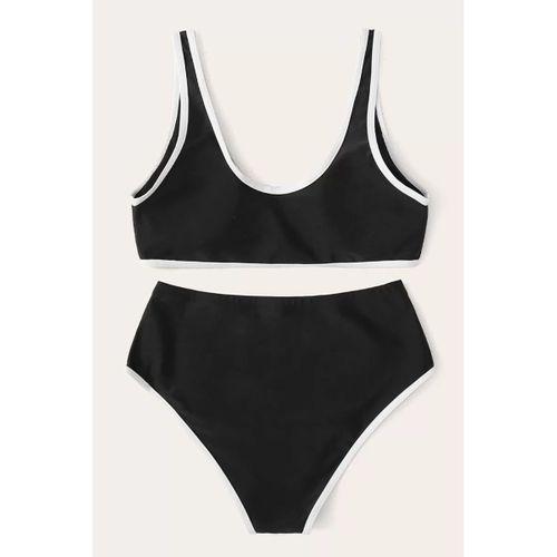 Kadın Siyah Pedli Yüksel Bel Sütyen Külot Takımı