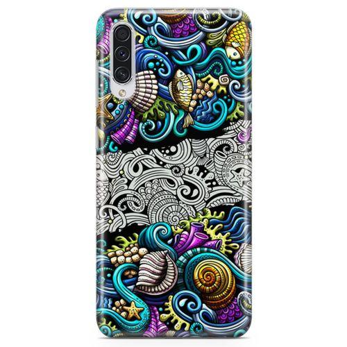 Samsung Galaxy A70s Kılıf Deniz Mahsulleri Doodle Arka Kapak Koruma Desenli Full Koruyucu