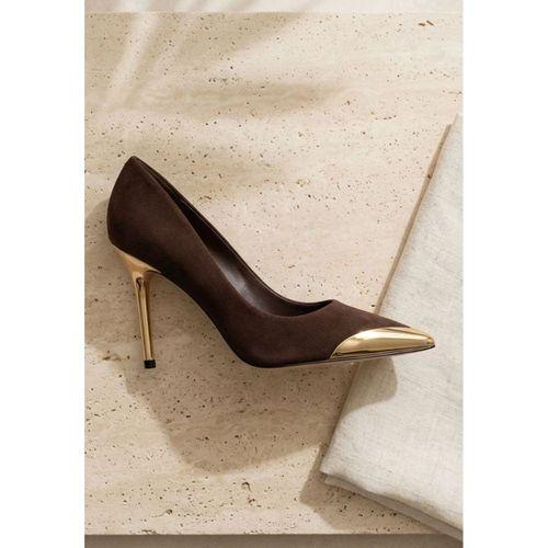 Alis Kahverengi Saten Stiletto Ayakkabı