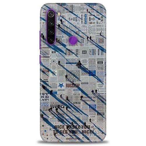 Xiaomi Redmi Note 8 Kılıf HD Baskılı Kılıf - Gazete + Tam Ekran Koruyucu