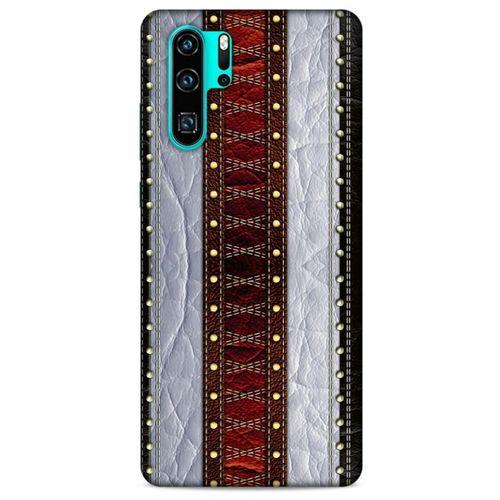 Huawei P30 Pro Kılıf Patchwork (11) Tam Koruma Siyah Gri