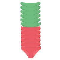 12 Adet Eko Set Likralı Kadın Slip Külot Yeşil Fuşya