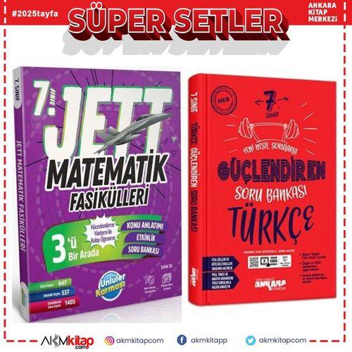 Ünlüler Yayınları 7. Sınıf Matematik JETT Soru Fasikülleri ve Ankara Türkçe Soru Bankası Seti 2 Kitap