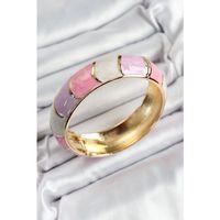 Mineli Pirinç Pembe Mor Beyaz Renk Motif Desenli Kadın Kelepçe