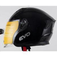 SEVGENT Kask Çenesiz Gözlüklü Evo Parlak Siyah 52802 -M-