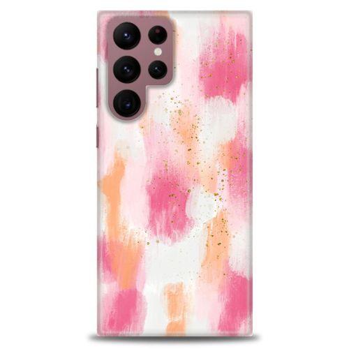 Samsung Galaxy S22 Ultra Kılıf HD Baskılı Kılıf - Pembe Palet + Tam Ekran Koruyucu